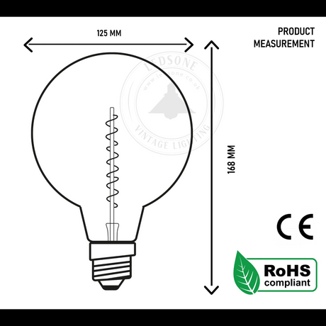 4W E27 LED Globe Shape Bulb Vintage Edison Spiral Filament ~1199