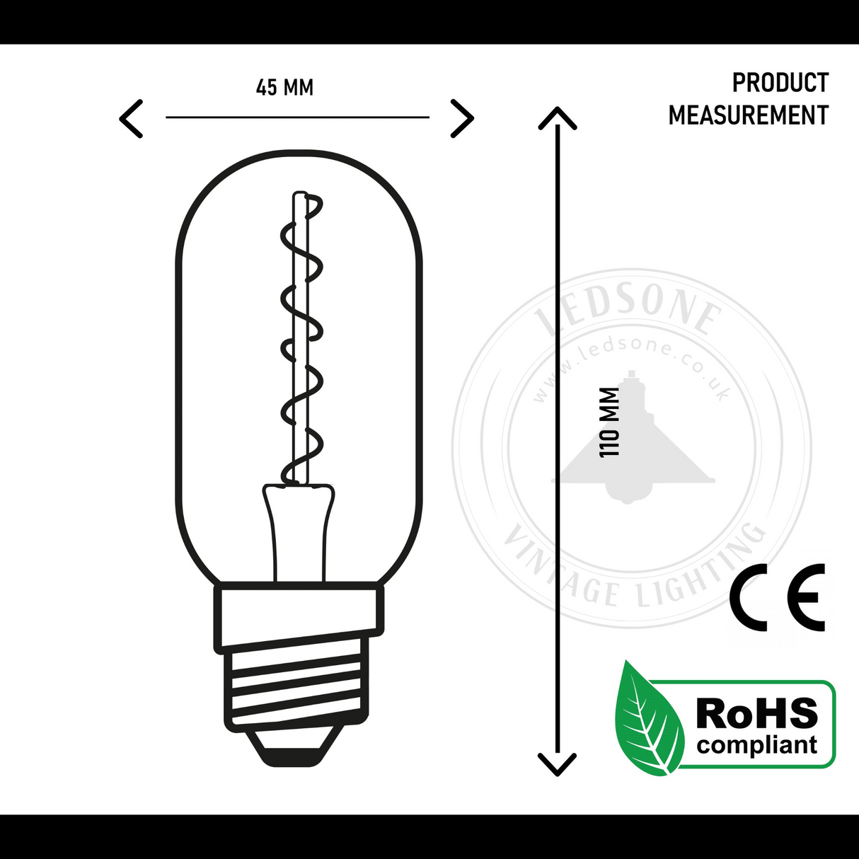 4W E27 Vintage Filament Style LED light Bulb T45 Tube ~1046