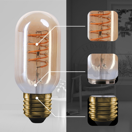 4W E27 Vintage Filament Style LED light Bulb T45 Tube ~1046