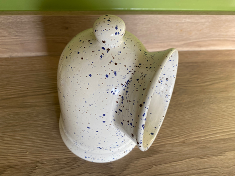 Salt Pig Speckled Blue and White Glaze