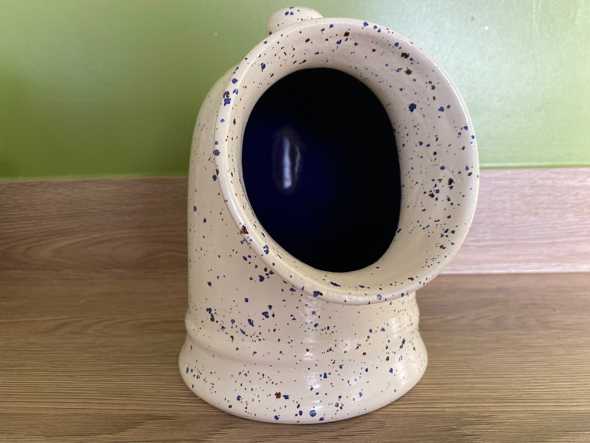 Salt Pig Speckled Blue and White Glaze