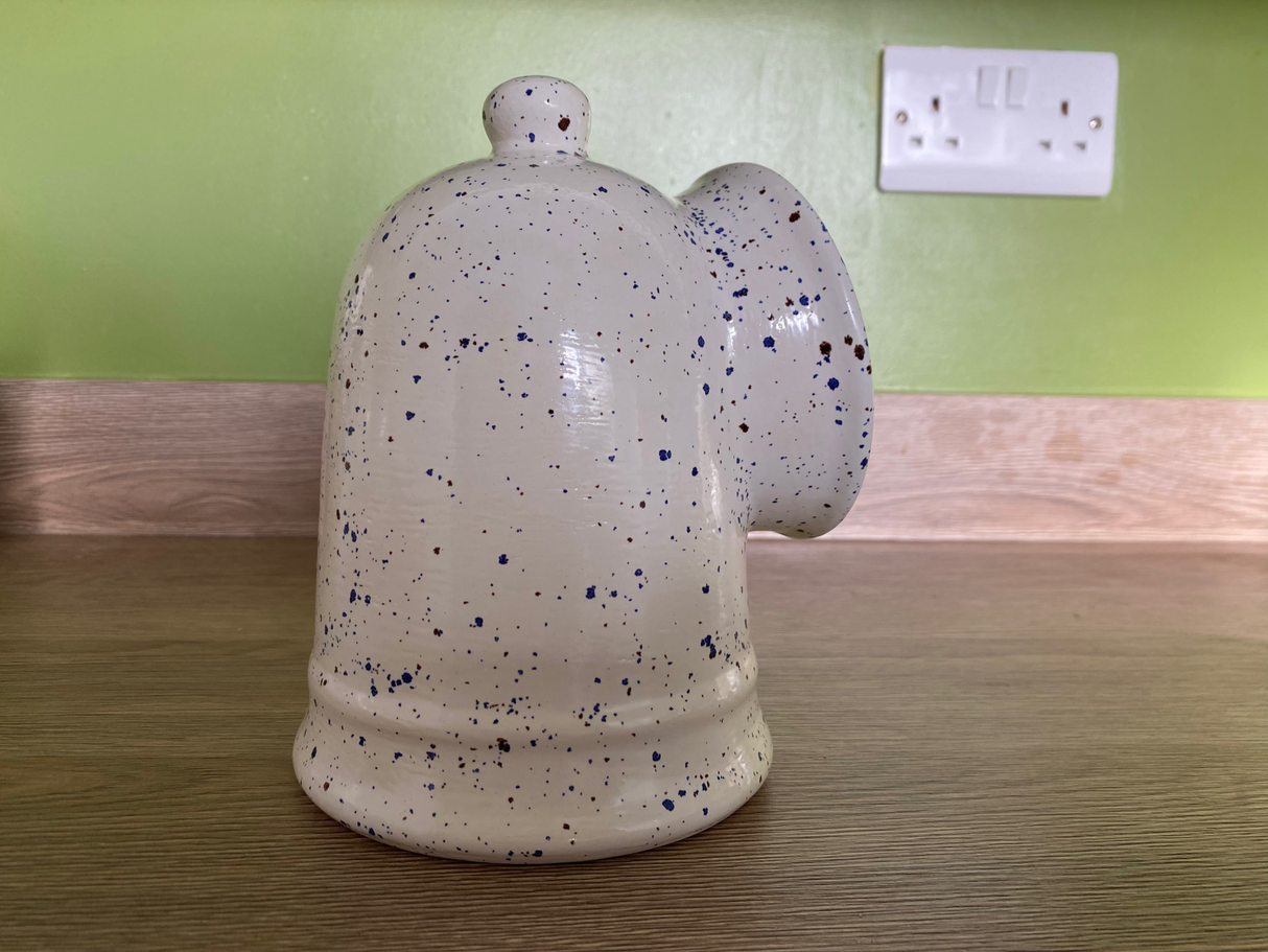 Salt Pig Speckled Blue and White Glaze