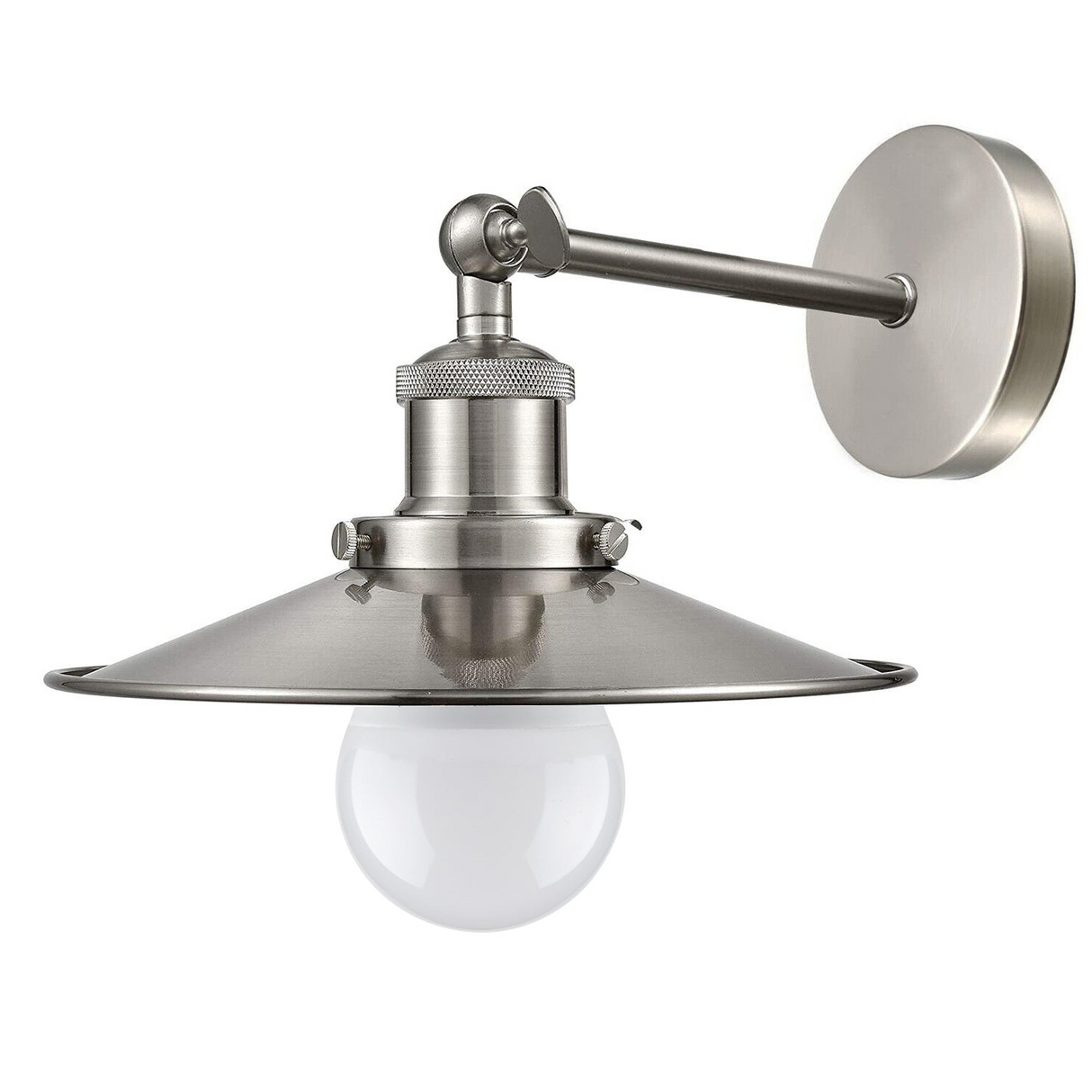 Modern Vintage Industrial Wall Mounted Light Satin Nickel Sconce Lamp Fixture Light UK~4070