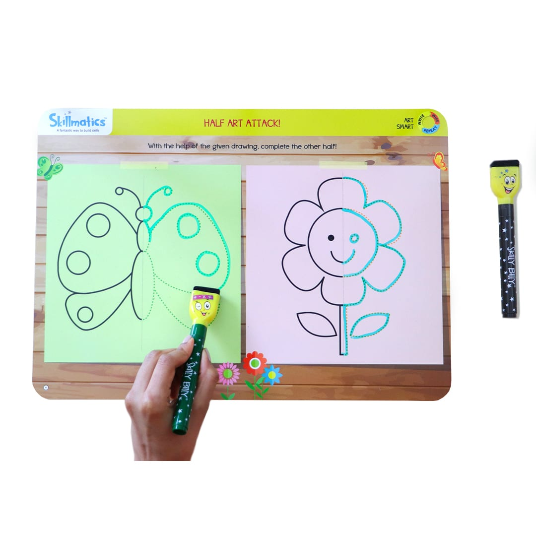 Skillmatics Educational Game : I Can Draw | Gifts & Preschool Learning for Kids Ages 3 to 6 | Reusable Activity Mats with 2 Dry Erase Markers