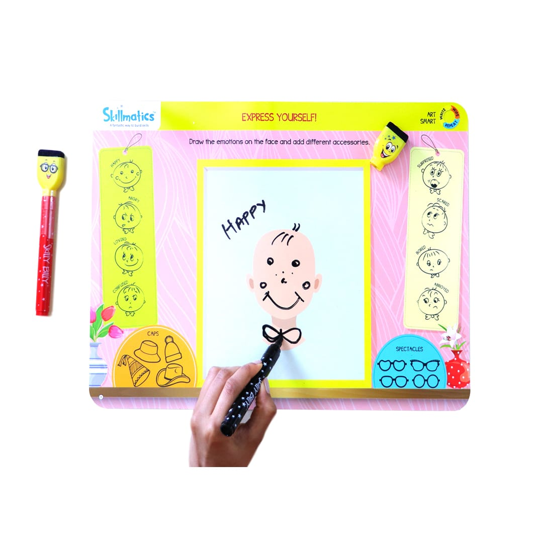 Skillmatics Educational Game : I Can Draw | Gifts & Preschool Learning for Kids Ages 3 to 6 | Reusable Activity Mats with 2 Dry Erase Markers