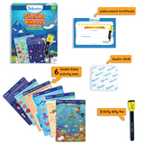 Skillmatics Educational Game Sharks, Whales & More | Gift, Travel Toy & Learning Tool for Kids Ages 3-6, Reusable Activity Mats with Dry Erase Marker