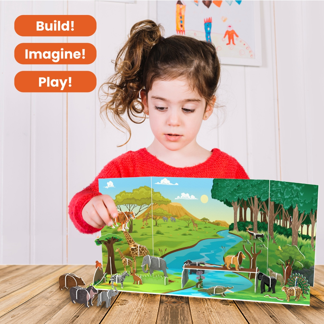 Skillmatics STEM Building Toy : My World Amazing Animals | Gifts for Kids Ages 3-7 | Fun Learning & Educational Playset for Preschool Kids