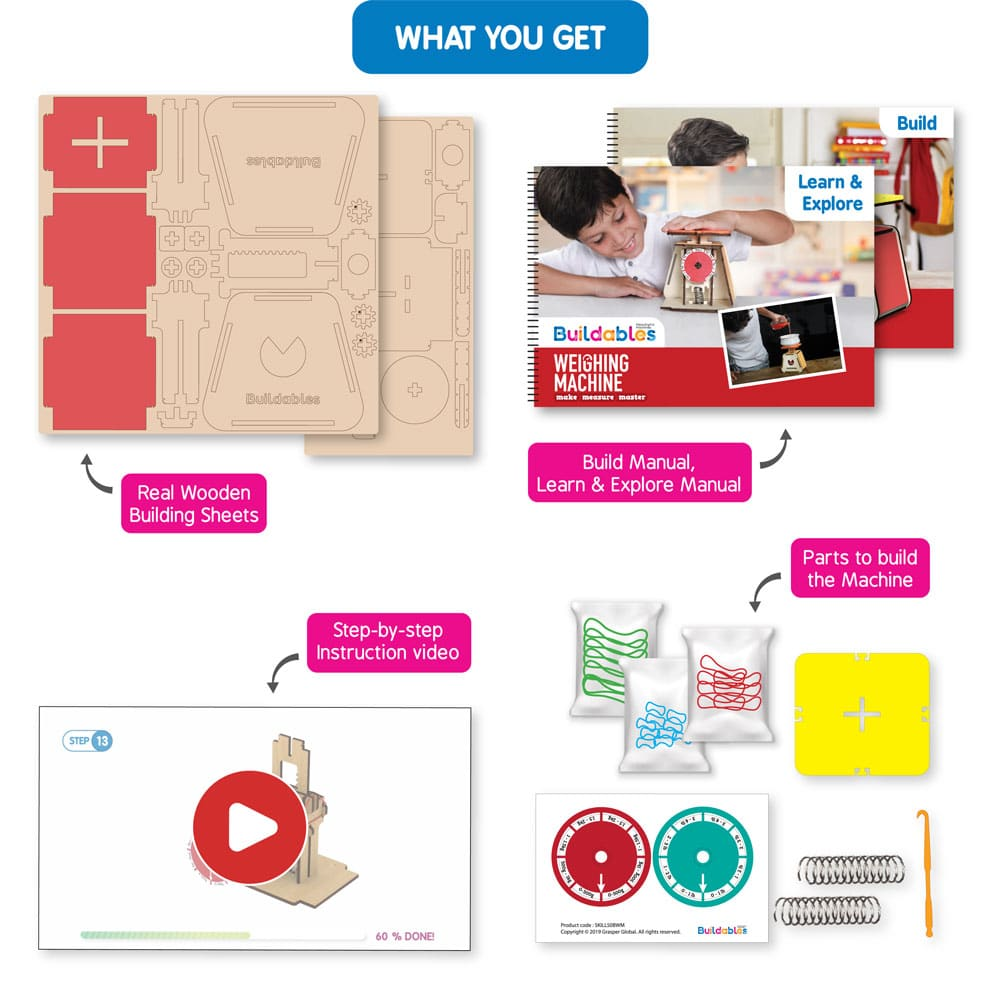 Buildables Weighing Machine - Kids Build Meaningful STEM Machine and Learn Various Scientific Principles