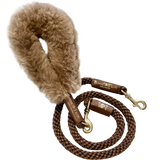 Bundle Shearling Fur Grip + Rope Leash for Dogs