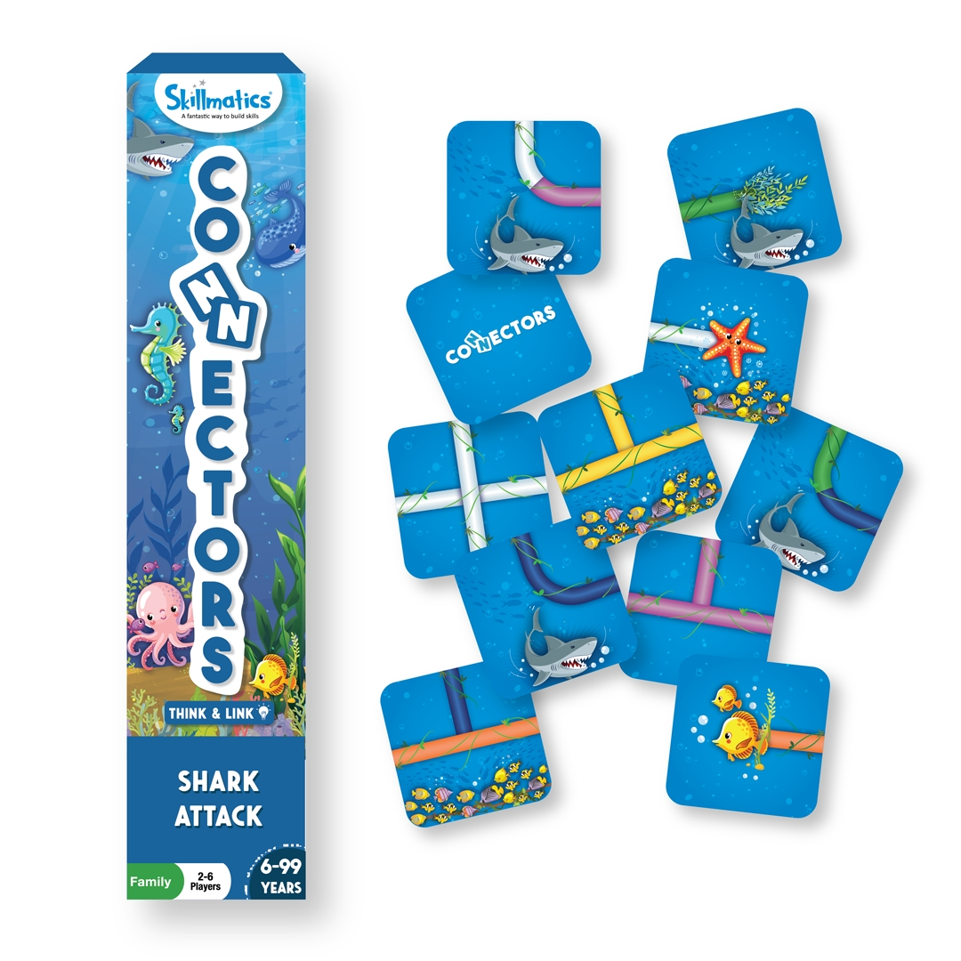 Skillmatics Educational Game : Connectors Shark Attack | Gifts for Ages 6 and Up | Super Fun for Travel & Family Game Night