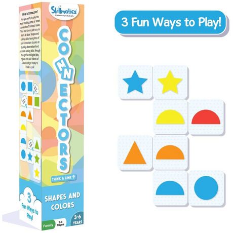 Skillmatics Educational Game : Connectors Shapes & Colours | Gifts for Kids Ages 3-6 | Super Fun for Travel & Family Game Night