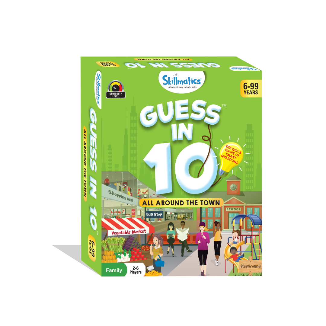 Skillmatics Card Game: Guess in 10 All Around The Town | Gift for 6+ Years | Quick Game of Smart Questions | For Outdoors, Travel & Family Game Night