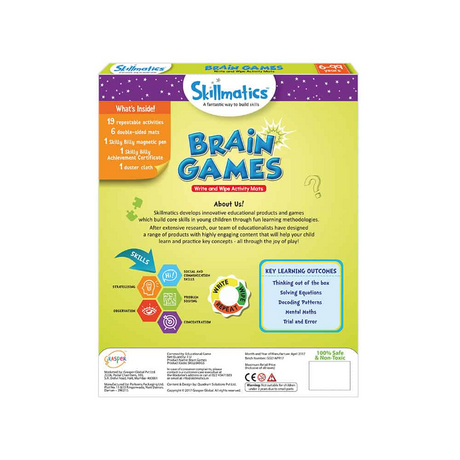 Brain Games - Build Logic And Problem Solving Skills Through Fun Learning - Write and Wipe Educational Activity Game For Kids