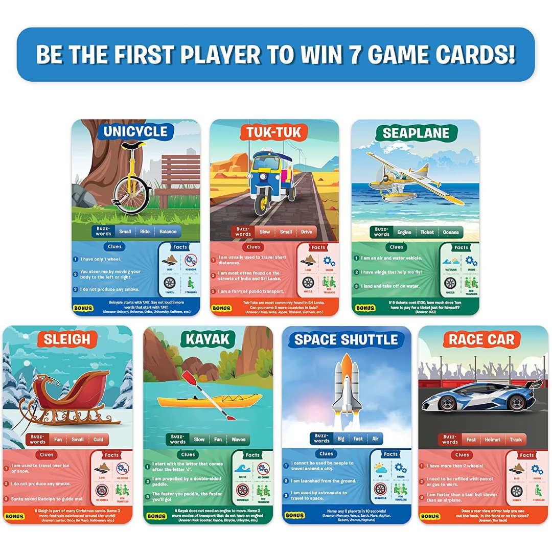 Skillmatics Card Game: Guess in 10 Things That Go! Gifts for 6 Years Old and Up, Quick Game of Smart Questions, For Travel & Family Game Night