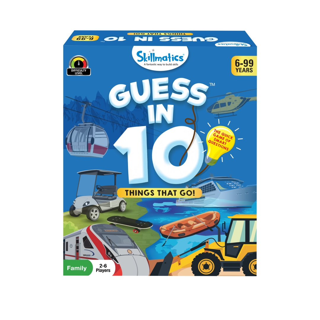 Skillmatics Card Game: Guess in 10 Things That Go! Gifts for 6 Years Old and Up, Quick Game of Smart Questions, For Travel & Family Game Night