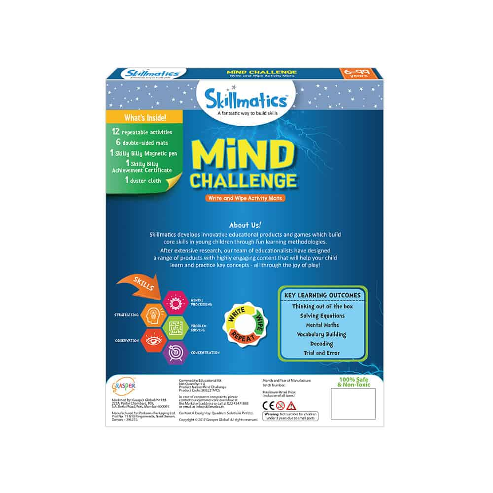 Mind Challenge - Test Your Mind And Keep You Engaged For Hours - Write and Wipe Activity Game For Kids