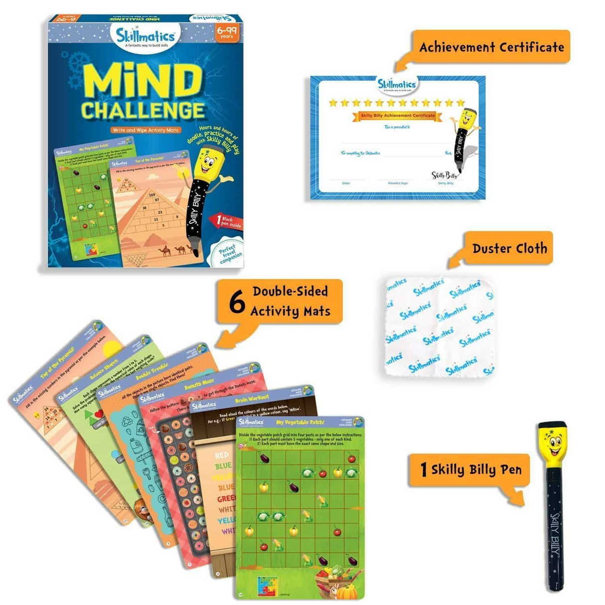 Mind Challenge - Test Your Mind And Keep You Engaged For Hours - Write and Wipe Activity Game For Kids