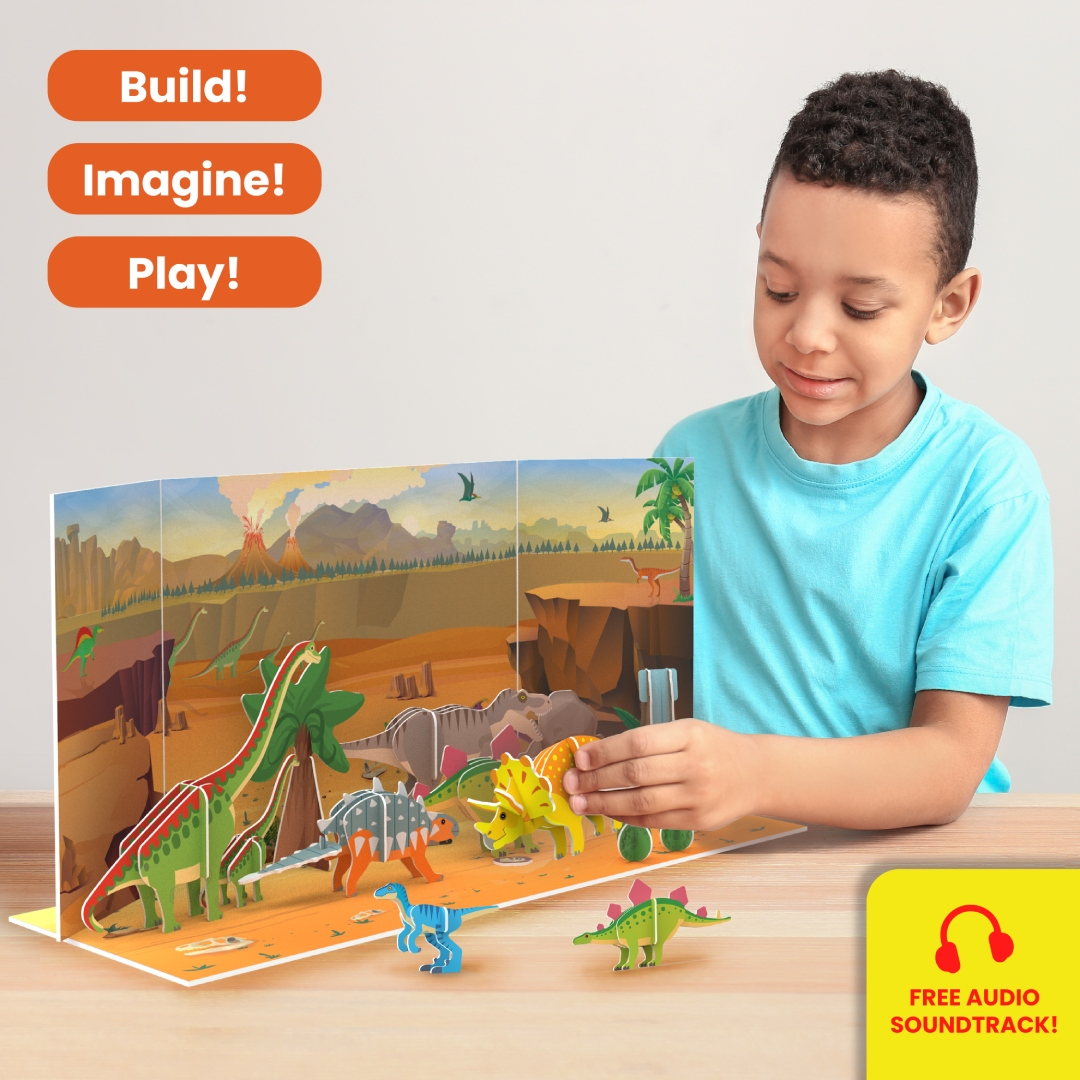 Skillmatics STEM Building Toy : My World Land of Dinosaurs | Gifts for Kids Ages 3-7 | Fun Learning & Educational Playset for Preschool Kids