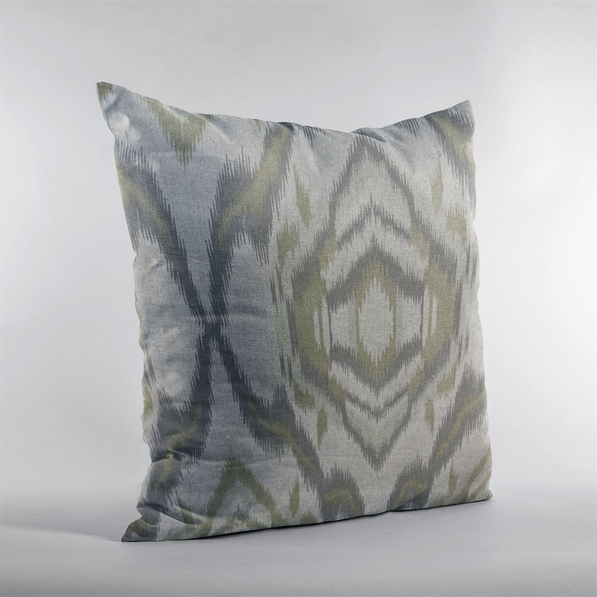 Plutus Ikat Dream Gray, Citrine Handmade Luxury Pillow