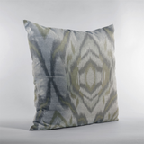 Plutus Ikat Dream Gray, Citrine Handmade Luxury Pillow