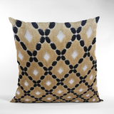 Plutus Velvet Majestic Gold, Black, Cream Handmade Luxury Pillow