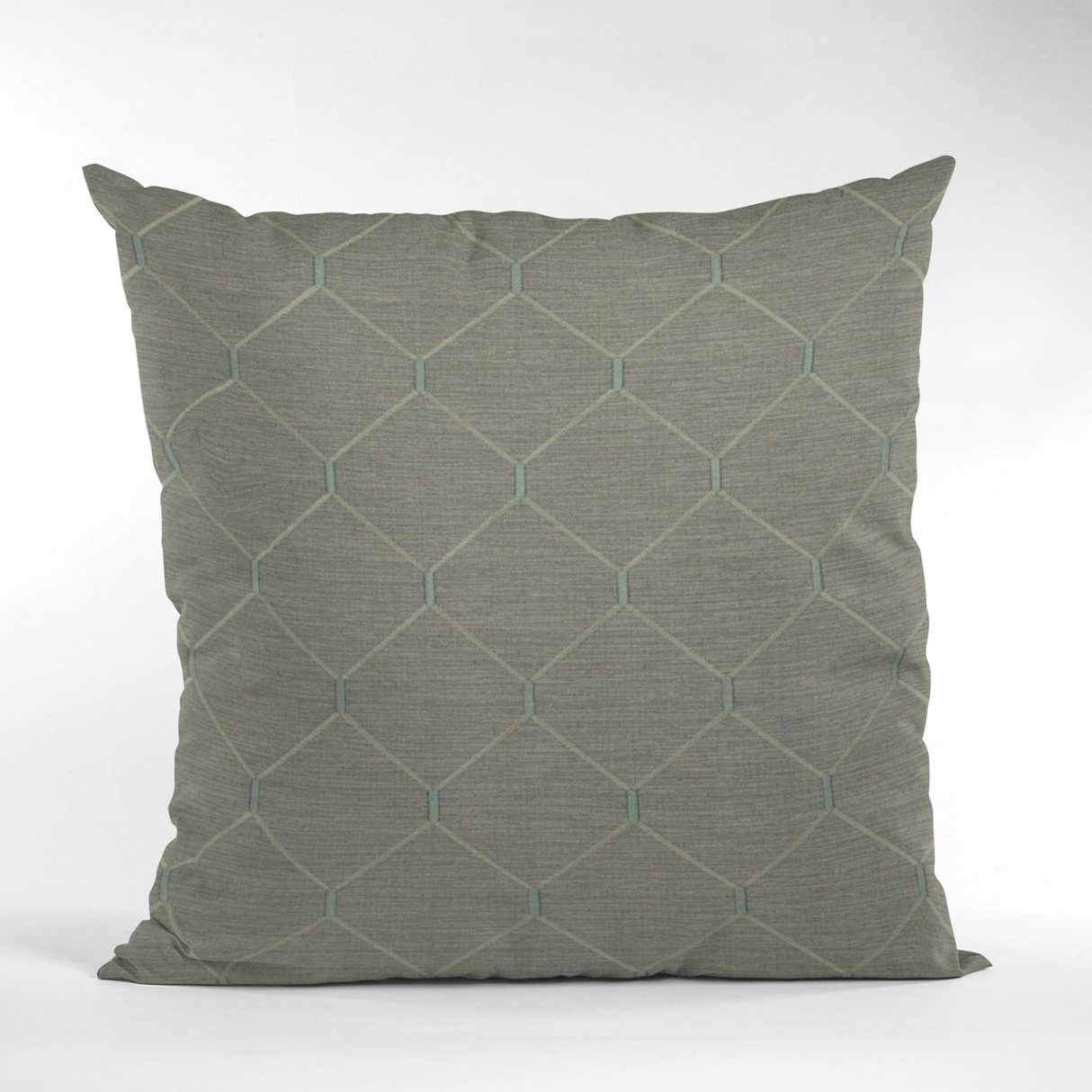 Plutus Urban Grey Kona Embroydery, Some Shine To This Pattern Luxury Throw Pillow