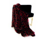 Plutus Red Black Plush Faux Fur Luxury Throw Blanket