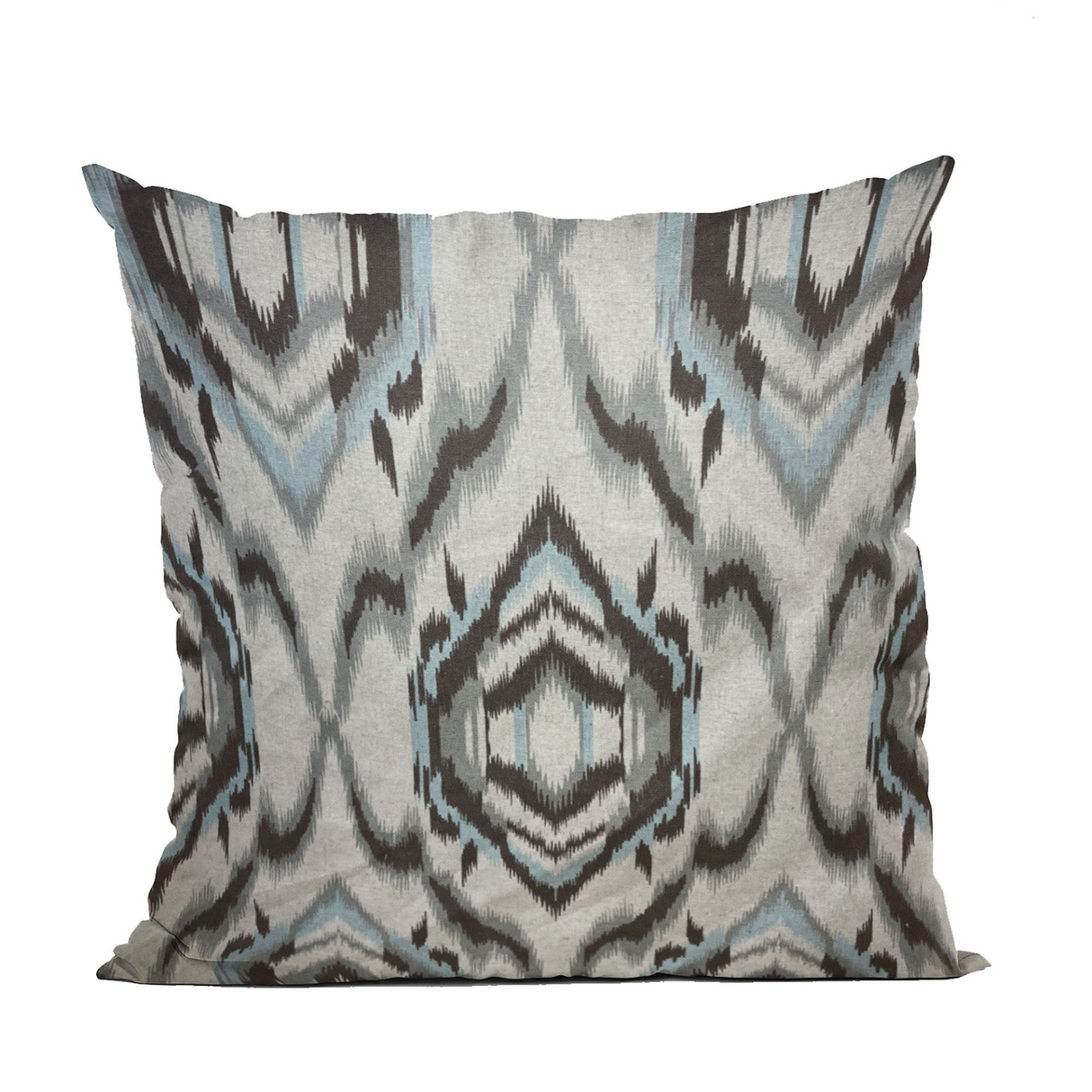 Plutus Ikat Dream Blue, Black, Cream Handmade Luxury Pillow