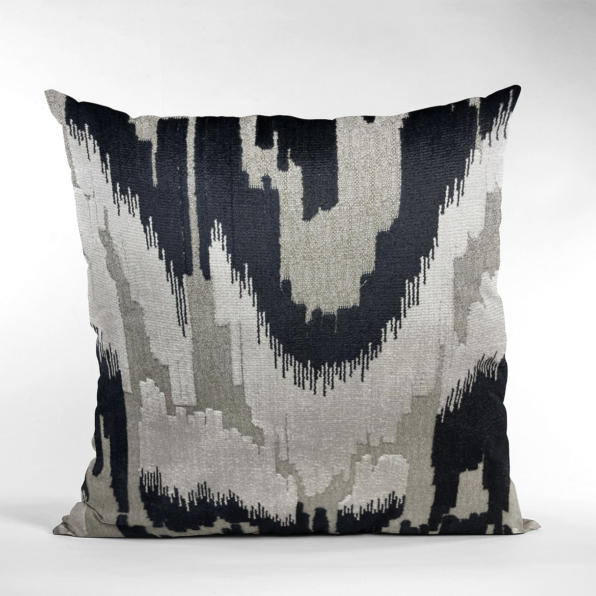 Plutus Velvet Glamour Black, Gray, Cream Handmade Luxury Pillow