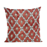 Plutus Velvet Majestic Red, Gray Handmade Luxury Pillow