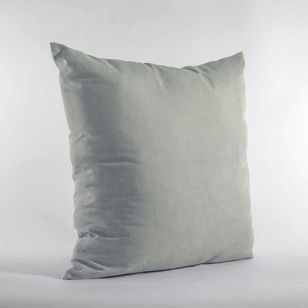 Plutus Grey Solid Shiny Velvet Luxury Throw Pillow