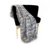 Plutus Silver Wild Rabbit Faux Fur Luxury Throw Blanket