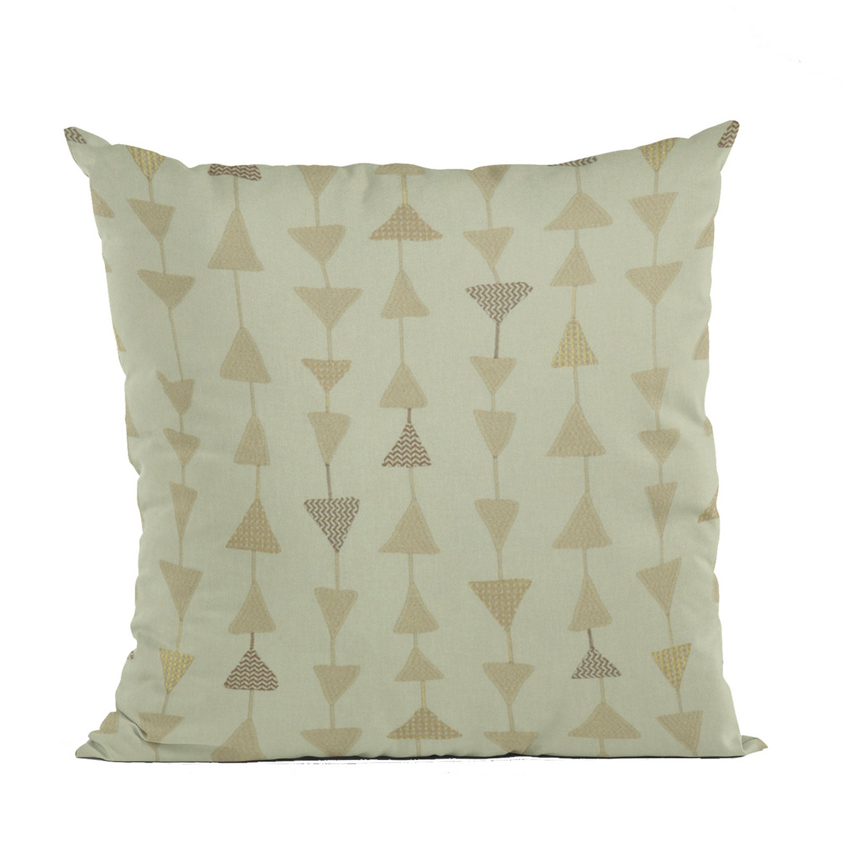 Plutus Natural Manti Embroydery, Some Of The Triangles Have Metalic Threads Luxury Throw Pillow