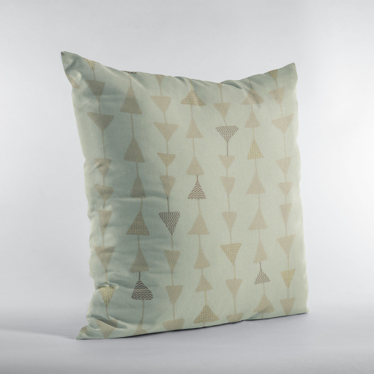 Plutus Natural Manti Embroydery, Some Of The Triangles Have Metalic Threads Luxury Throw Pillow