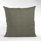 Plutus Slate Grey Kona Embroydery, Some Shine To This Pattern Luxury Throw Pillow