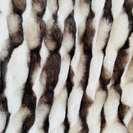 Plutus White Charcoal Snow Chinchilla Faux Fur Luxury Throw Blanket