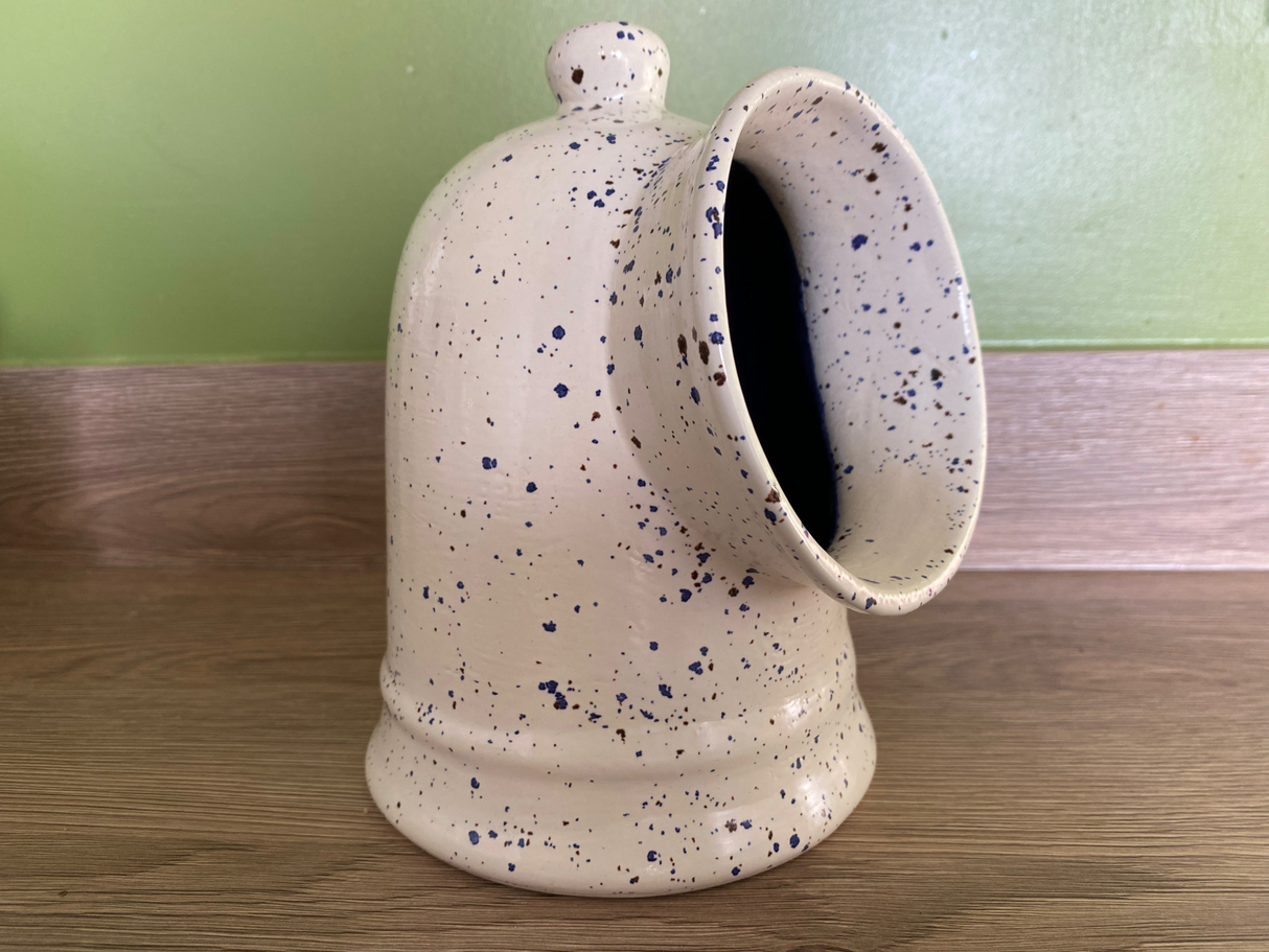 Salt Pig Speckled Blue and White Glaze