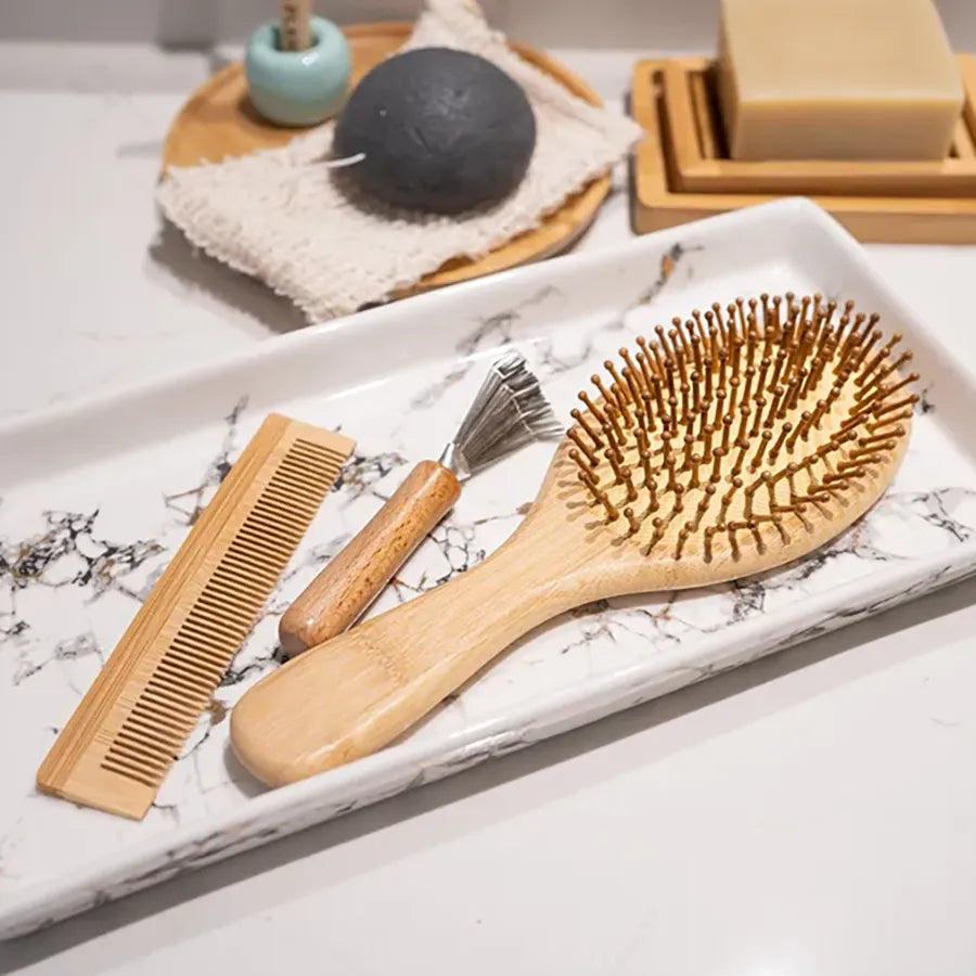 Bamboo Hair Brush Set