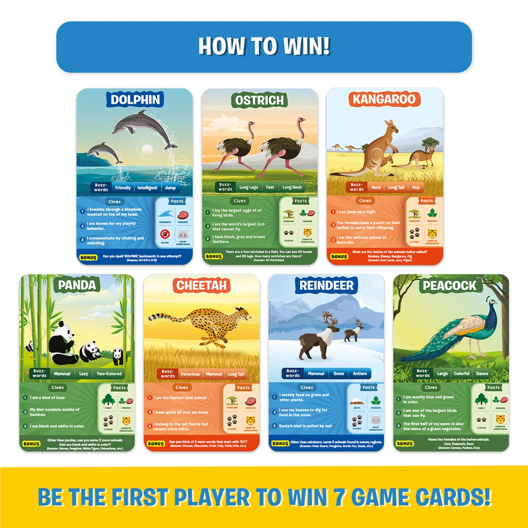 Skillmatics Card Game : Guess in 10 Animal Kingdom | Gifts for 6+ Years | Quick Game of Smart Questions | Super Fun for Travel & Family Game Night