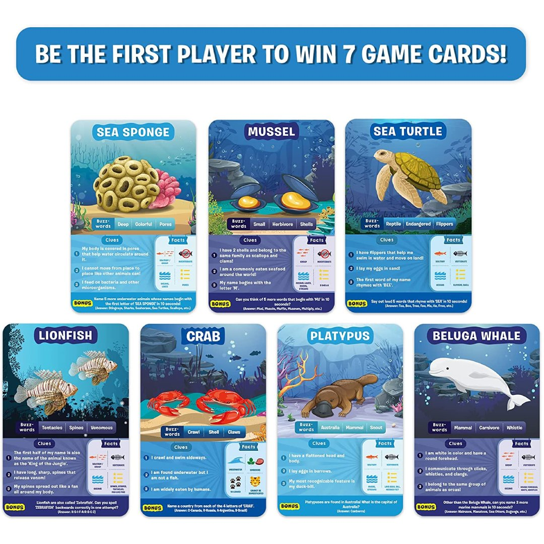 Skillmatics Card Game : Guess in 10 Underwater Animals | Gifts for 8 Year Olds and Up | Super Fun for Travel & Family Game Night