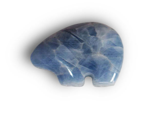 Blue Calcite Fetish Bear Carving