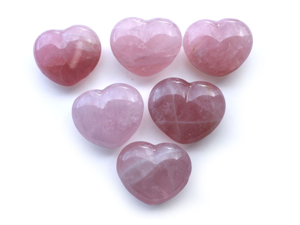 Valentines Gift Rose Quartz Decorative Hearts - sold per piece