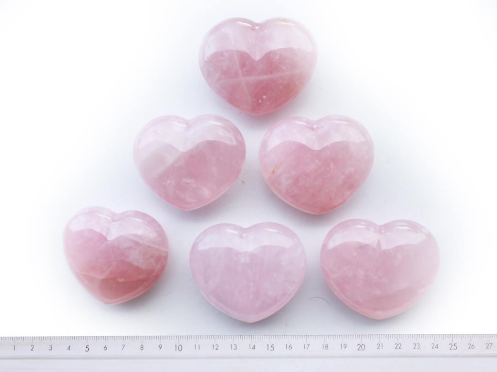 Valentines Gift Rose Quartz Decorative Hearts - sold per piece