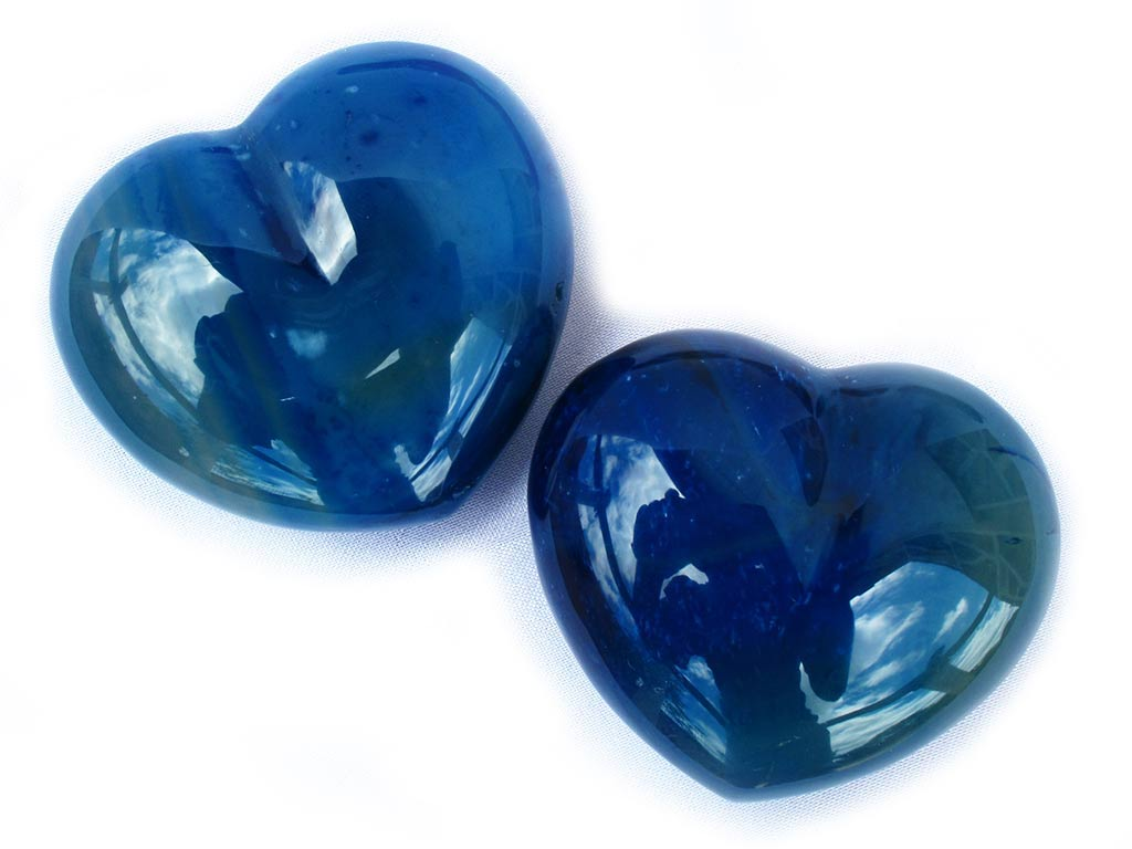 Valentines Gift Blue Agate Decorative Hearts- sold per piece