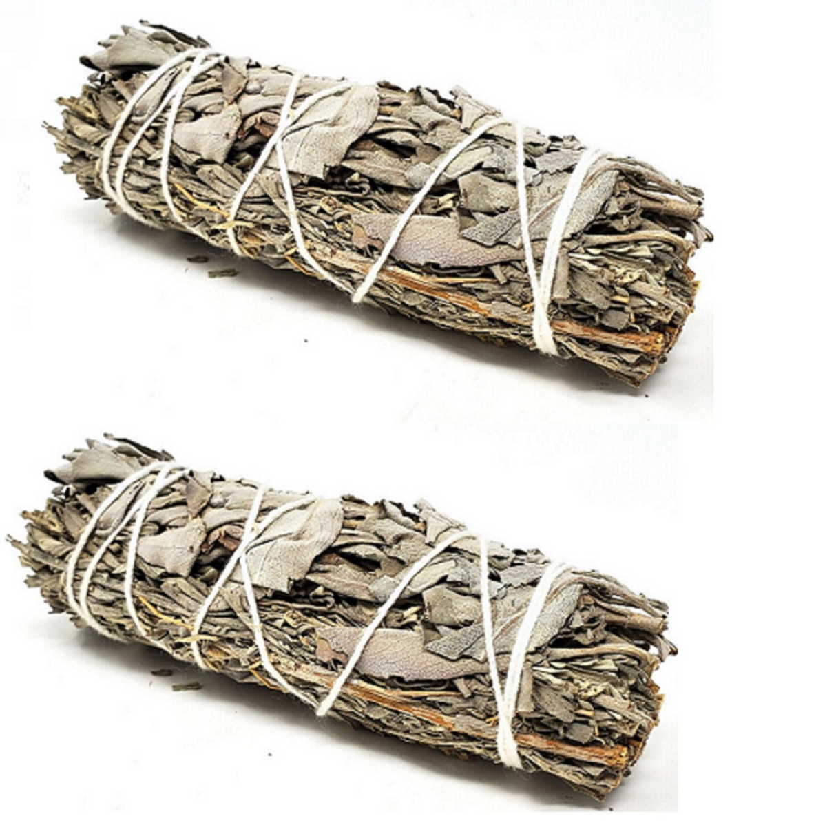 White Sage & Blue Sage Smudge Stick 3-4" - 2 PACK Bundle