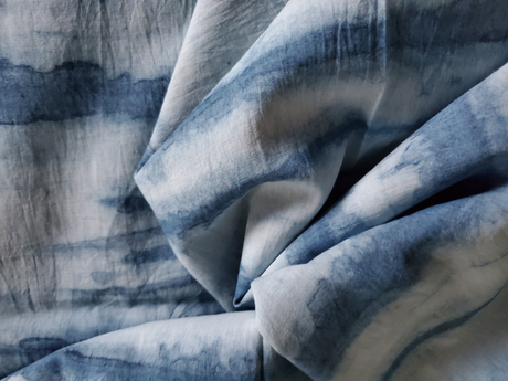 Indigo Dyed Hand Printed Cotton Fabric