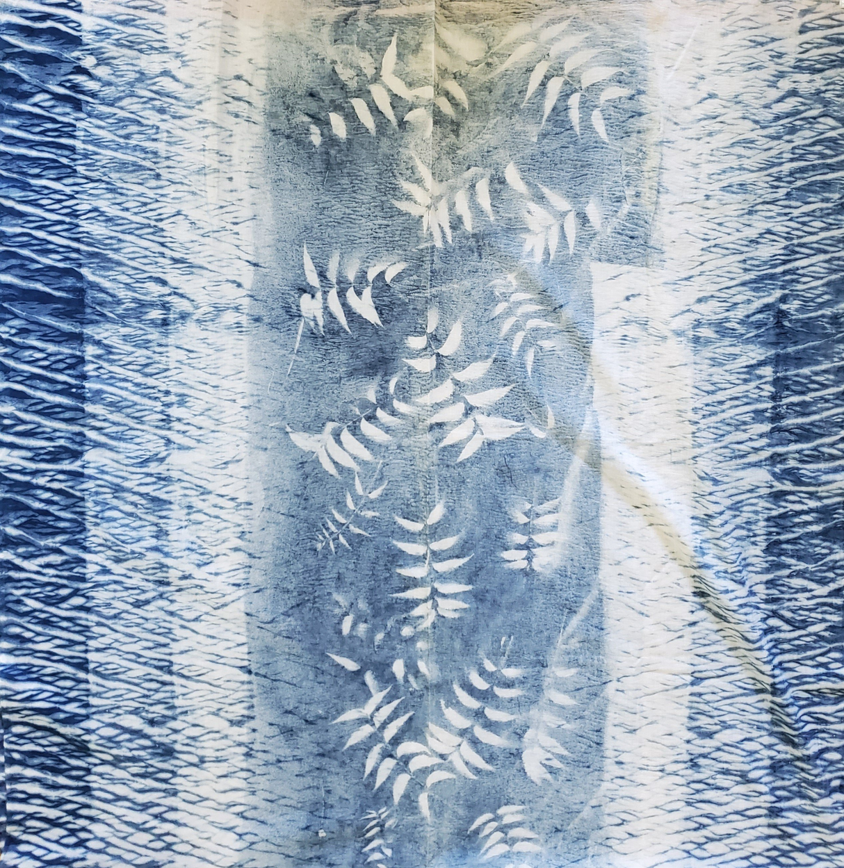 Indigo Dyed Hand Printed Cotton Fabric