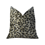 Wild Cheetah Taupe and Black Handmade Luxury Pillow