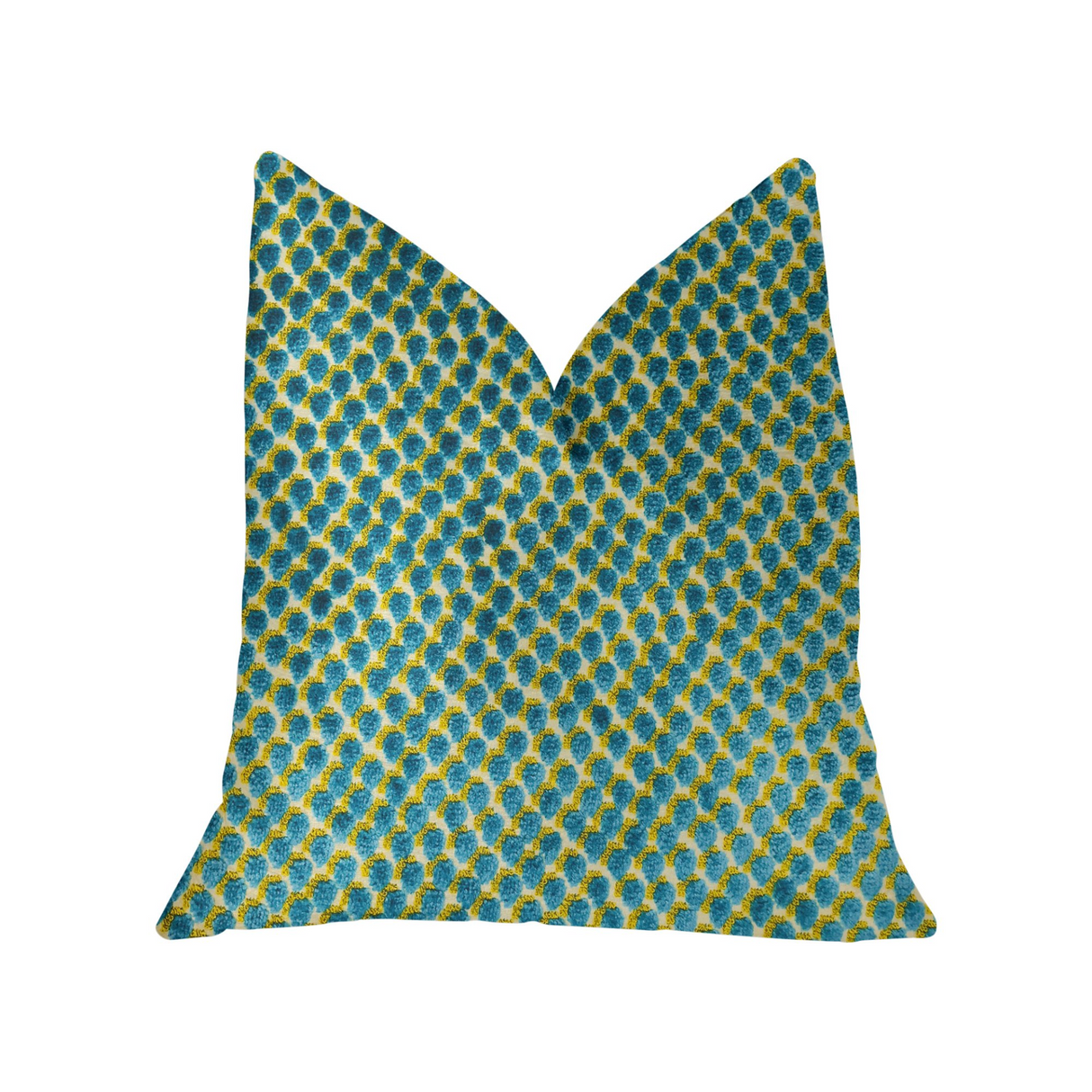 Sea Green Iota Turquoise Luxury Throw Pillow