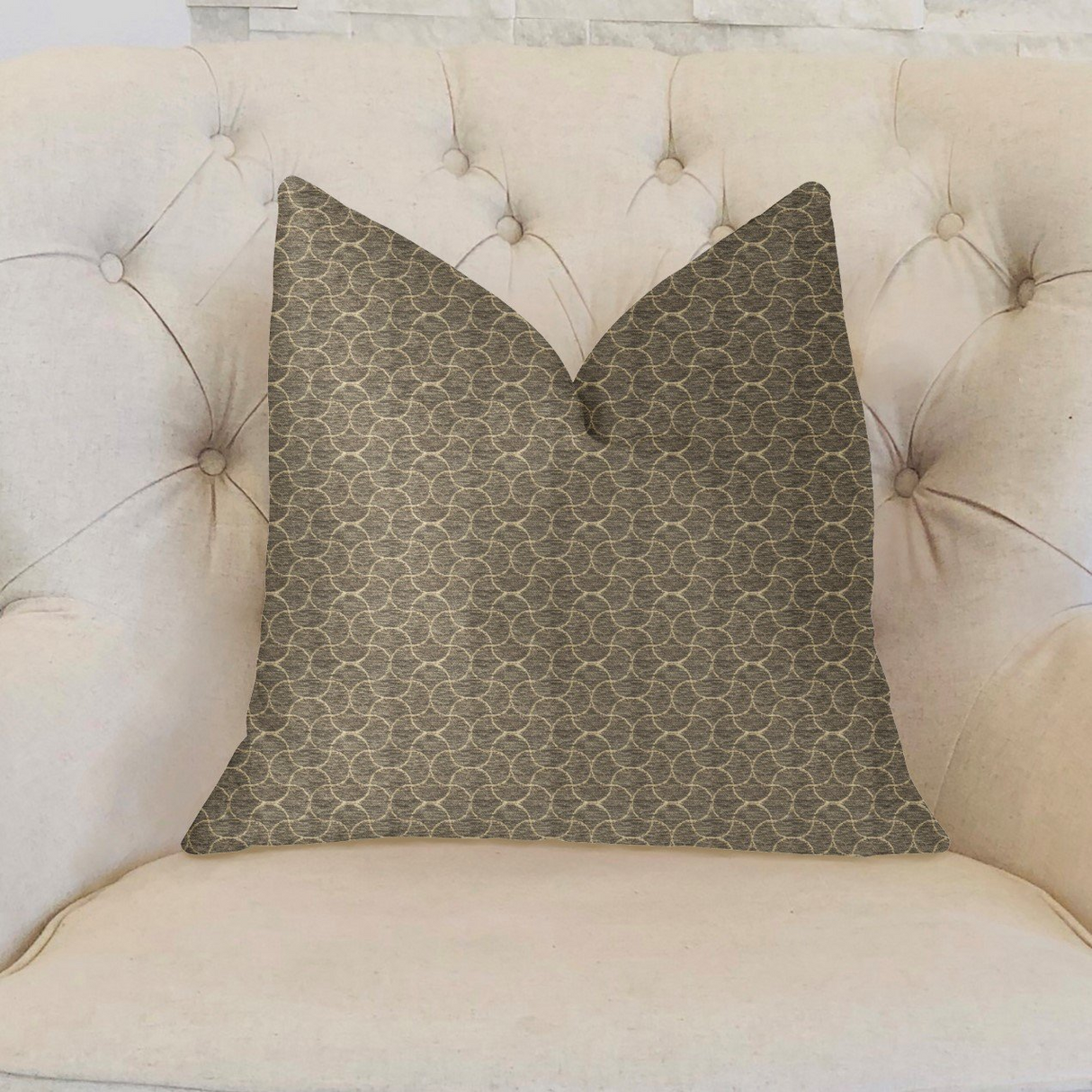 Belizzi Gray and Beige Luxury Throw Pillow